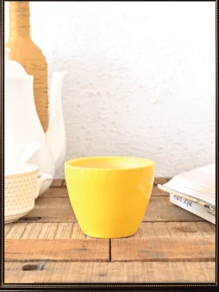 Apple Ceramic Pot (3.8 Inch Diameter)