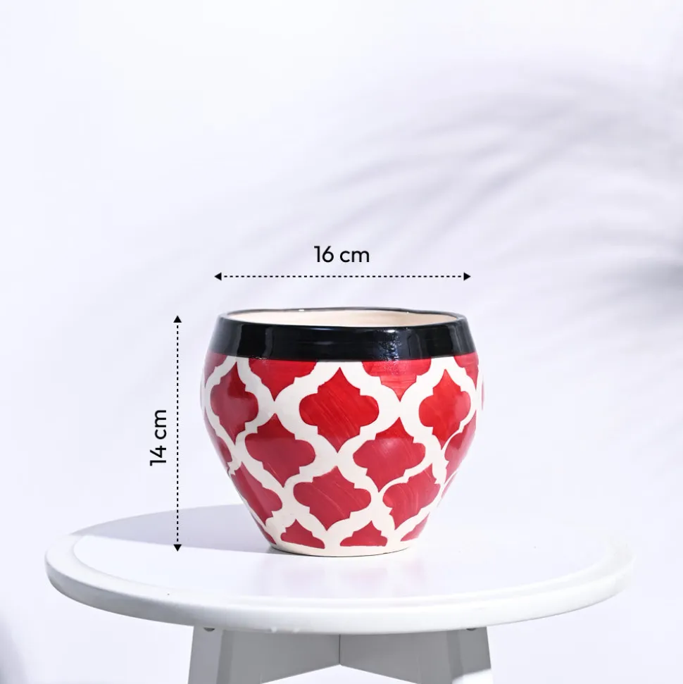 Apple Ceramic Pot (6.6 Inch Diameter)