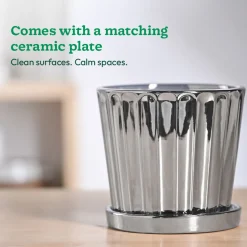Fluted ceramic pot- 5 inch
