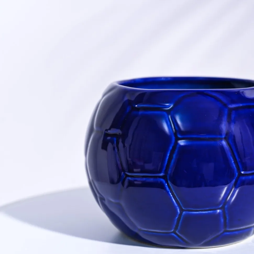 Football Ceramic Pot (5.3 Inch Diameter)