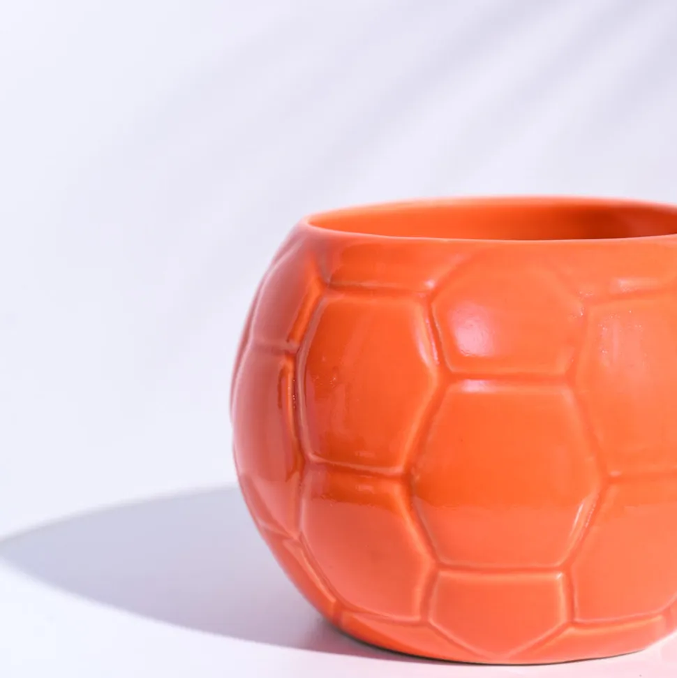 Football Ceramic Pot (5.3 Inch Diameter)