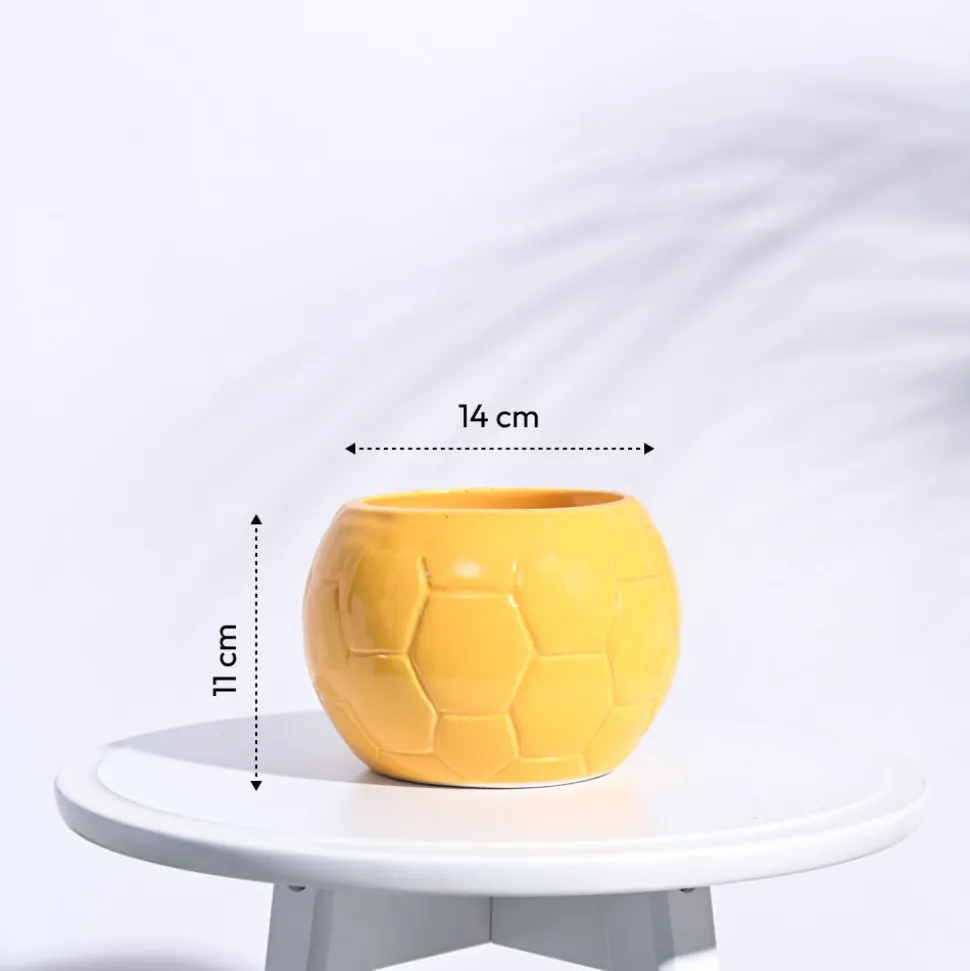 Football Ceramic Pot (5.3 Inch Diameter)