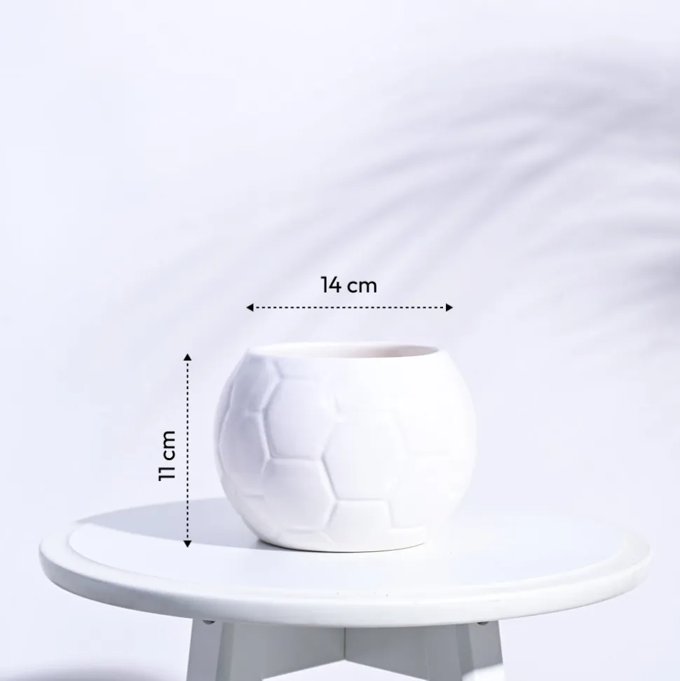 Football Ceramic Pot (5.3 Inch Diameter)