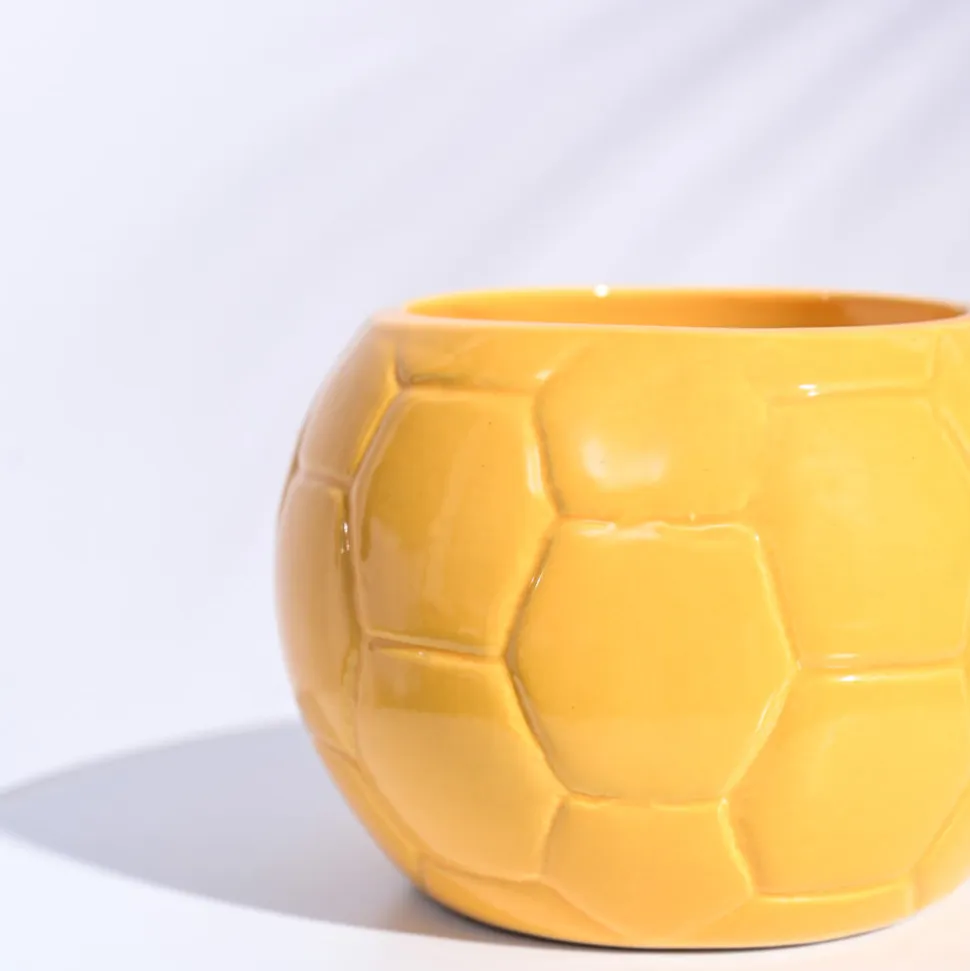 Football Ceramic Pot (5.3 Inch Diameter)