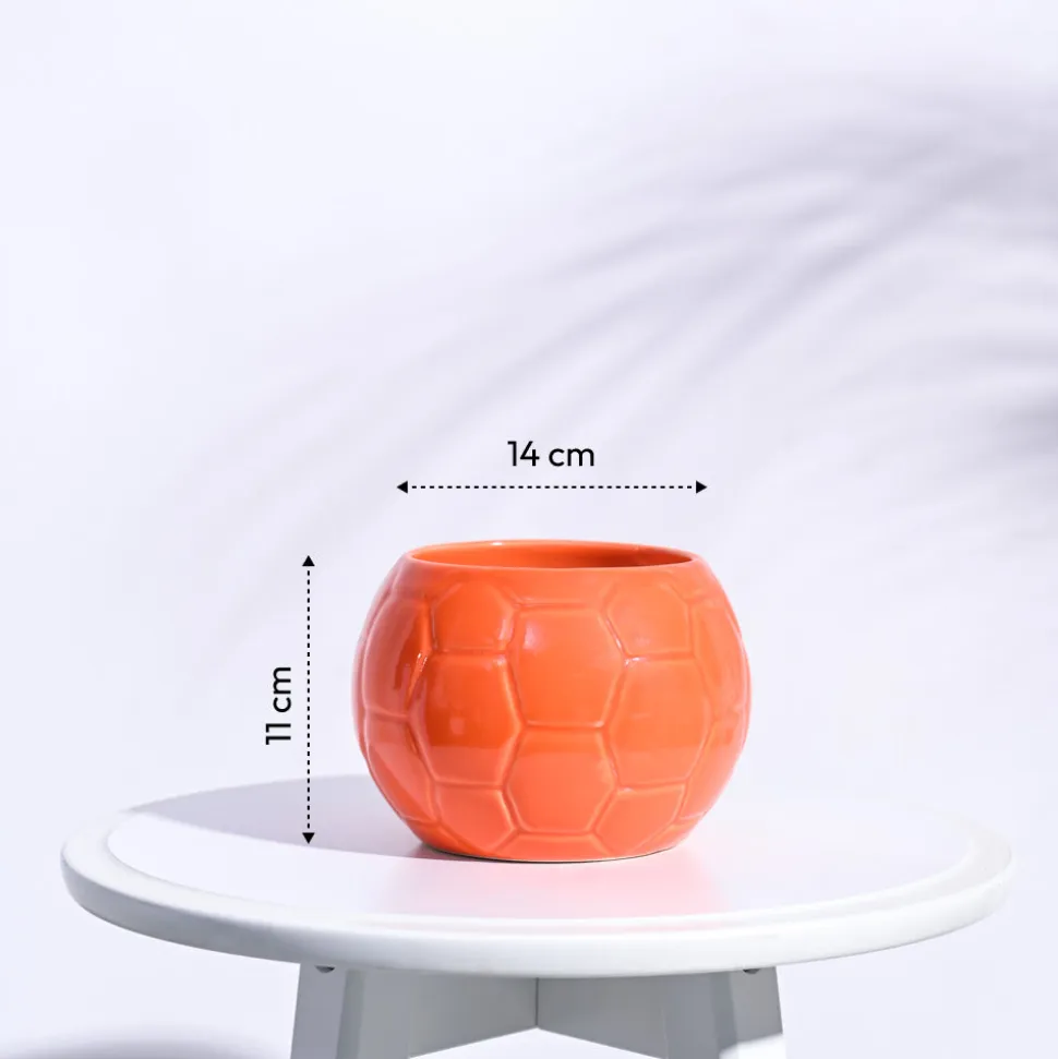 Football Ceramic Pot (5.3 Inch Diameter)