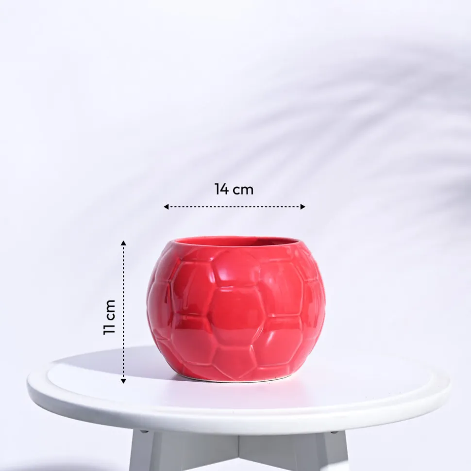 Football Ceramic Pot (5.3 Inch Diameter)