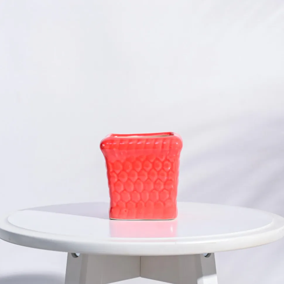 Honeycomb Ceramic Pot (4 Inch Width)