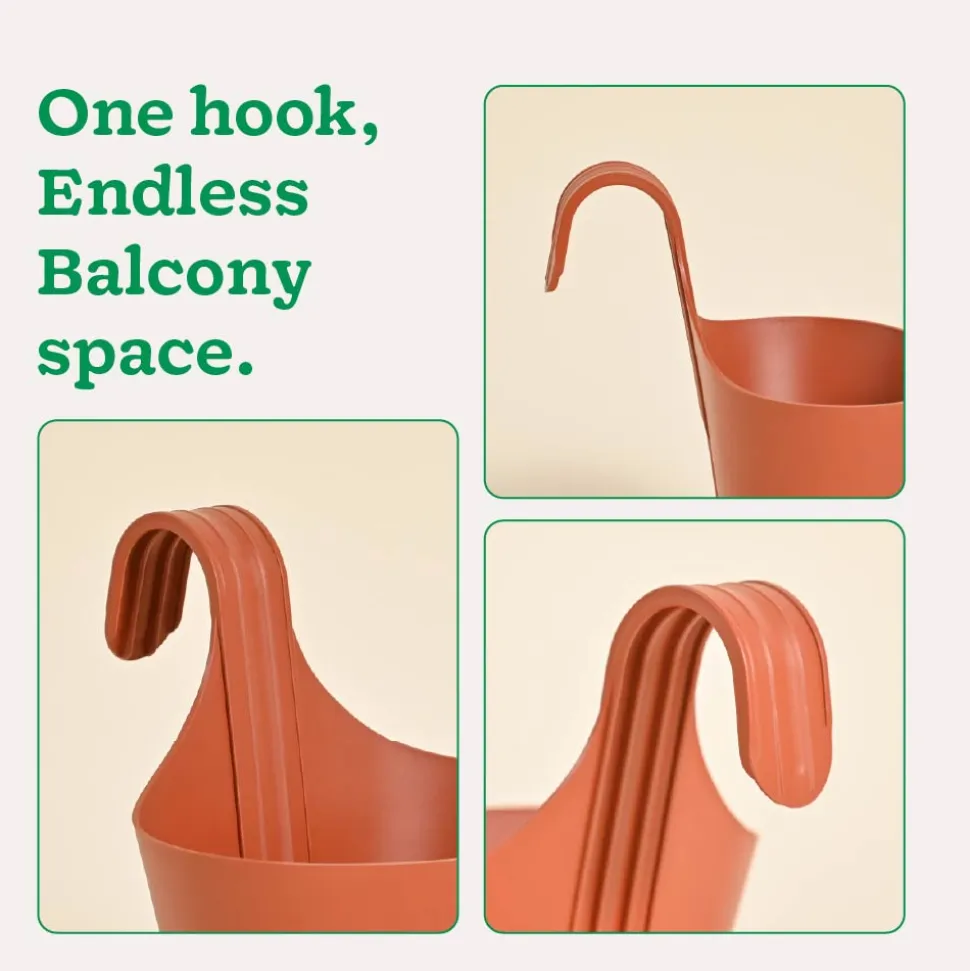 Huka Balcony Railing Planter -Set of 5