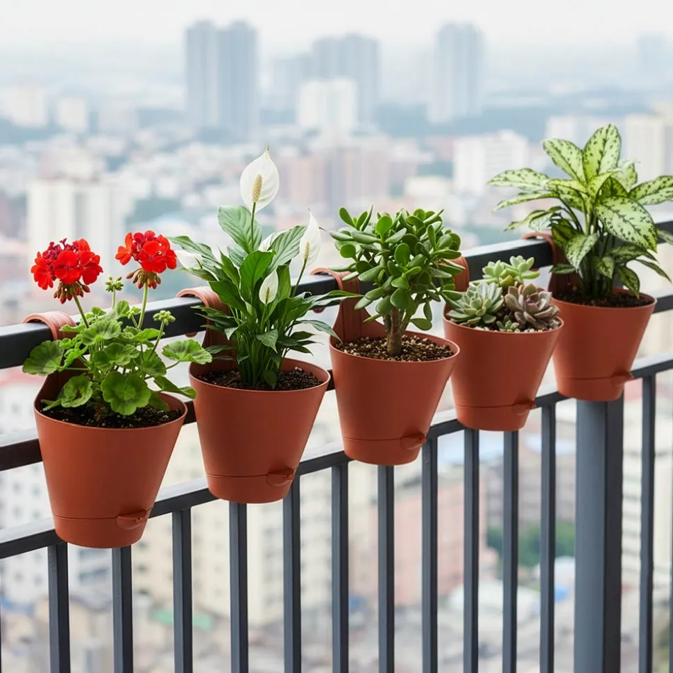 Huka Balcony Railing Planter -Set of 5
