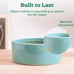 Lilac Stories Flat Ceramic Planter