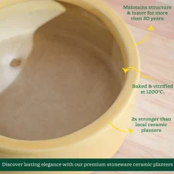 Lilac Stories Flat Ceramic Planter