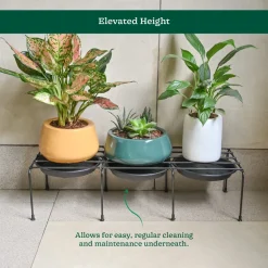 Metal Plant Stands with Drip-tray Holder - set of 4