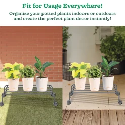 Metal Plant Stands with Wheels Set of 2