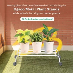 Metal Plant Stands with Wheels Set of 2