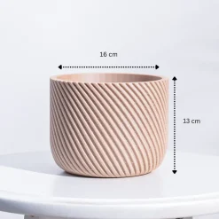 Oblique Elegance Wooden Pot