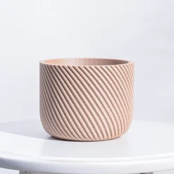 Oblique Elegance Wooden Pot