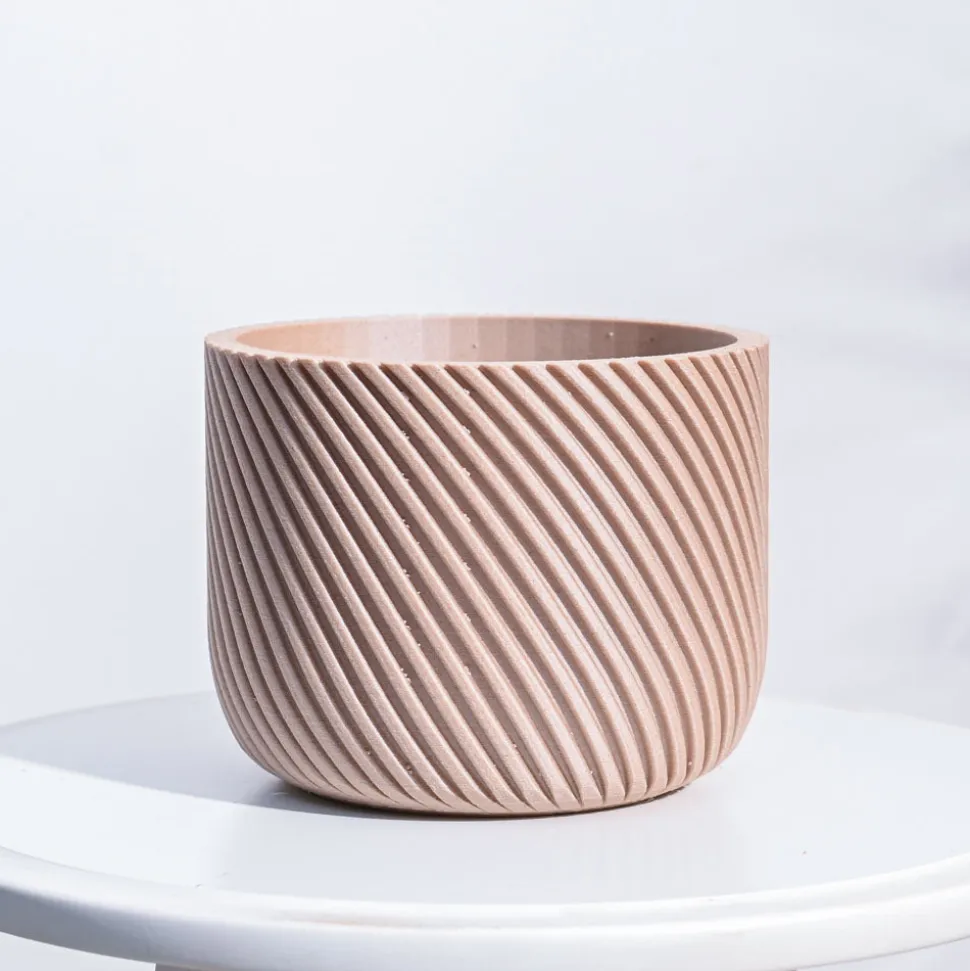Oblique Elegance Wooden Pot