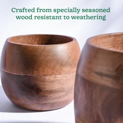 Orbit Wooden Planter - Set of 2