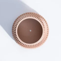 Ridged Waves Wooden Pot