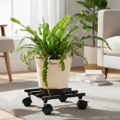 Rolling Plant Stand - Black