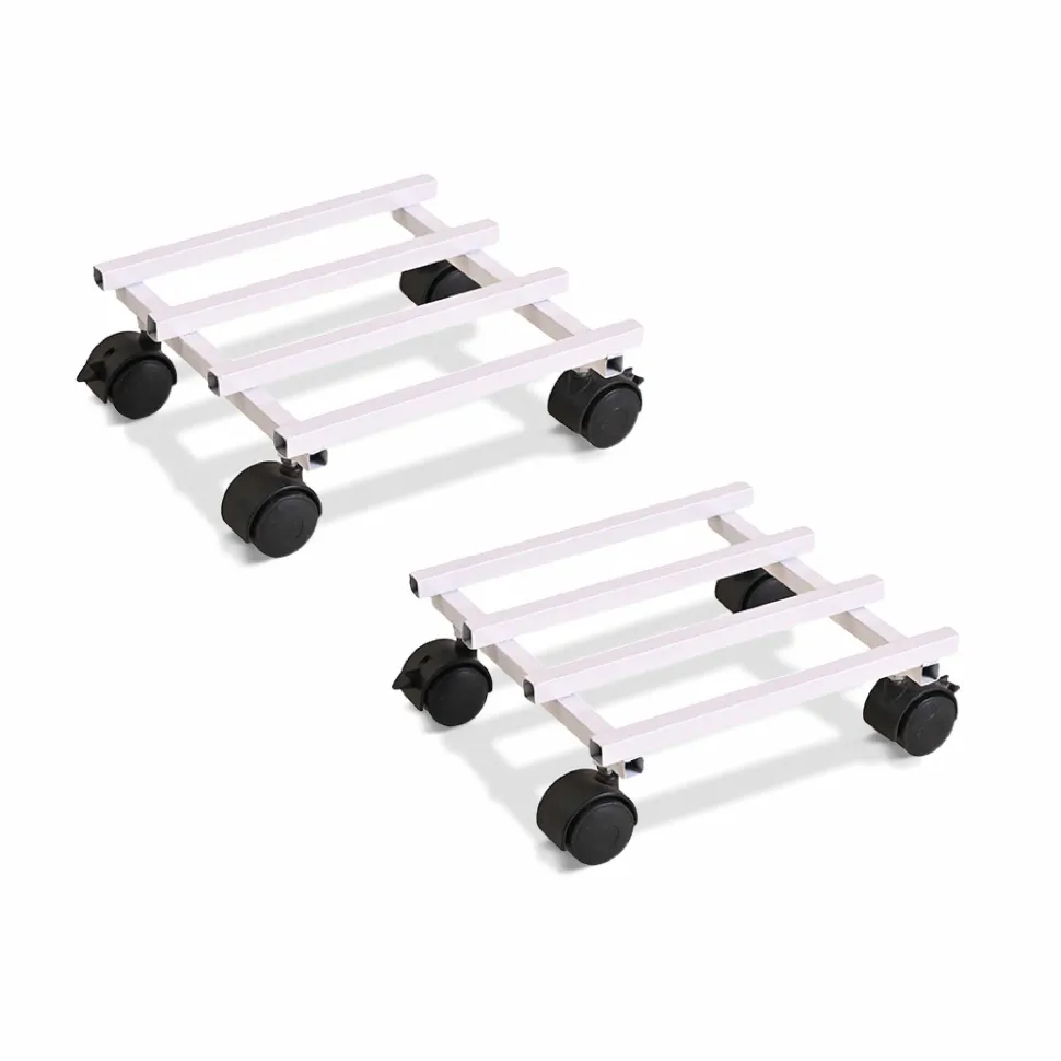 Rolling Plant Stand - White