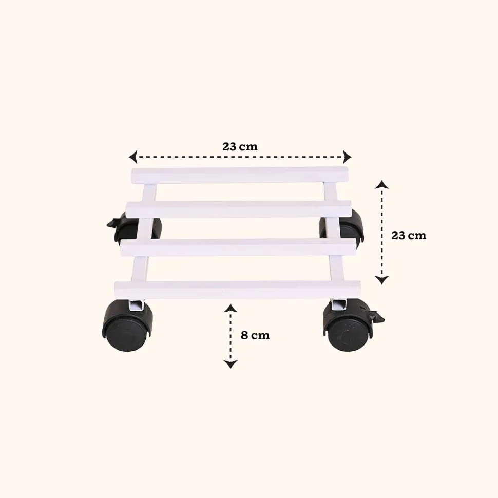 Rolling Plant Stand - White