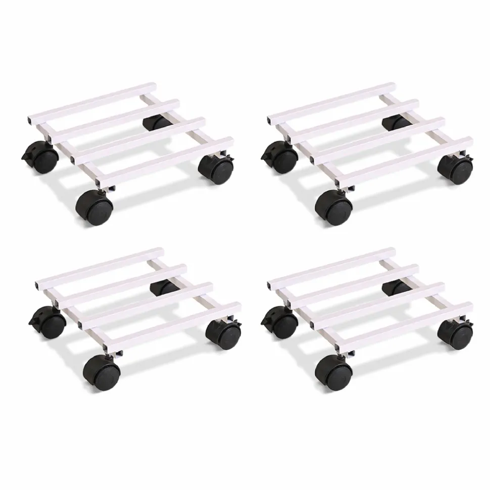 Rolling Plant Stand - White