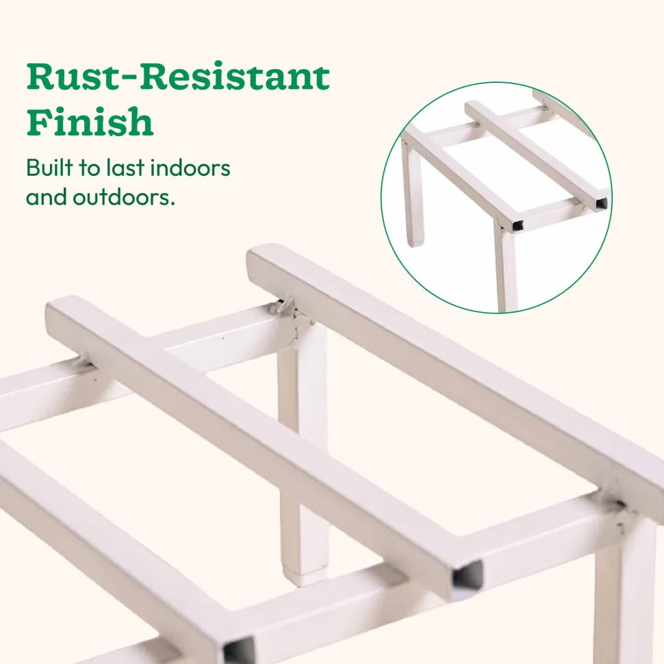 Rolling Plant Stand - White