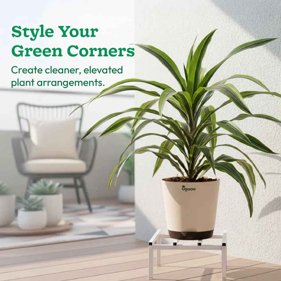 Rolling Plant Stand - White