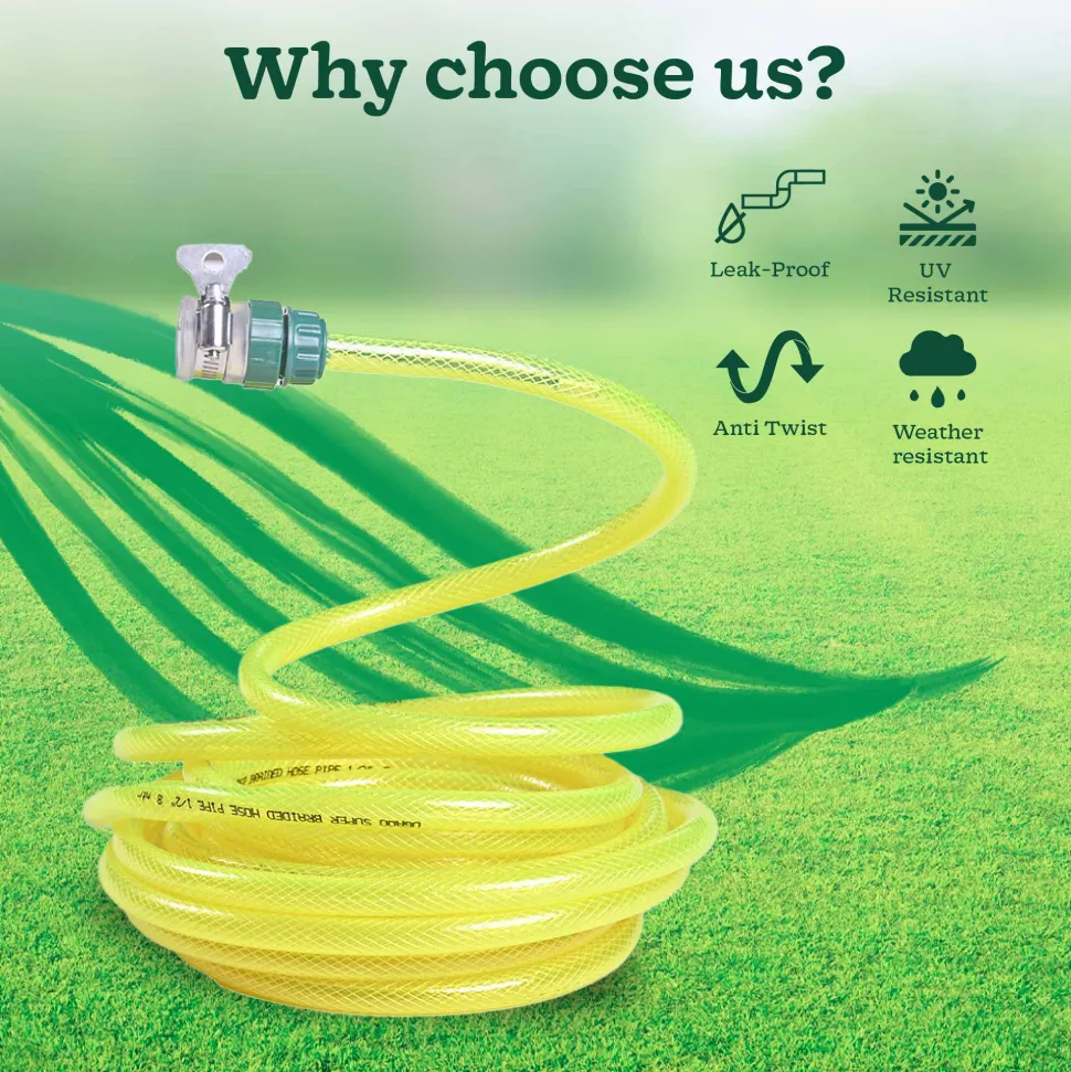 Super Braided Green Water Hose PVC Pipe