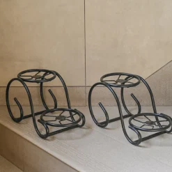 Swirl Decorative Plant stand- Set of 2- Black
