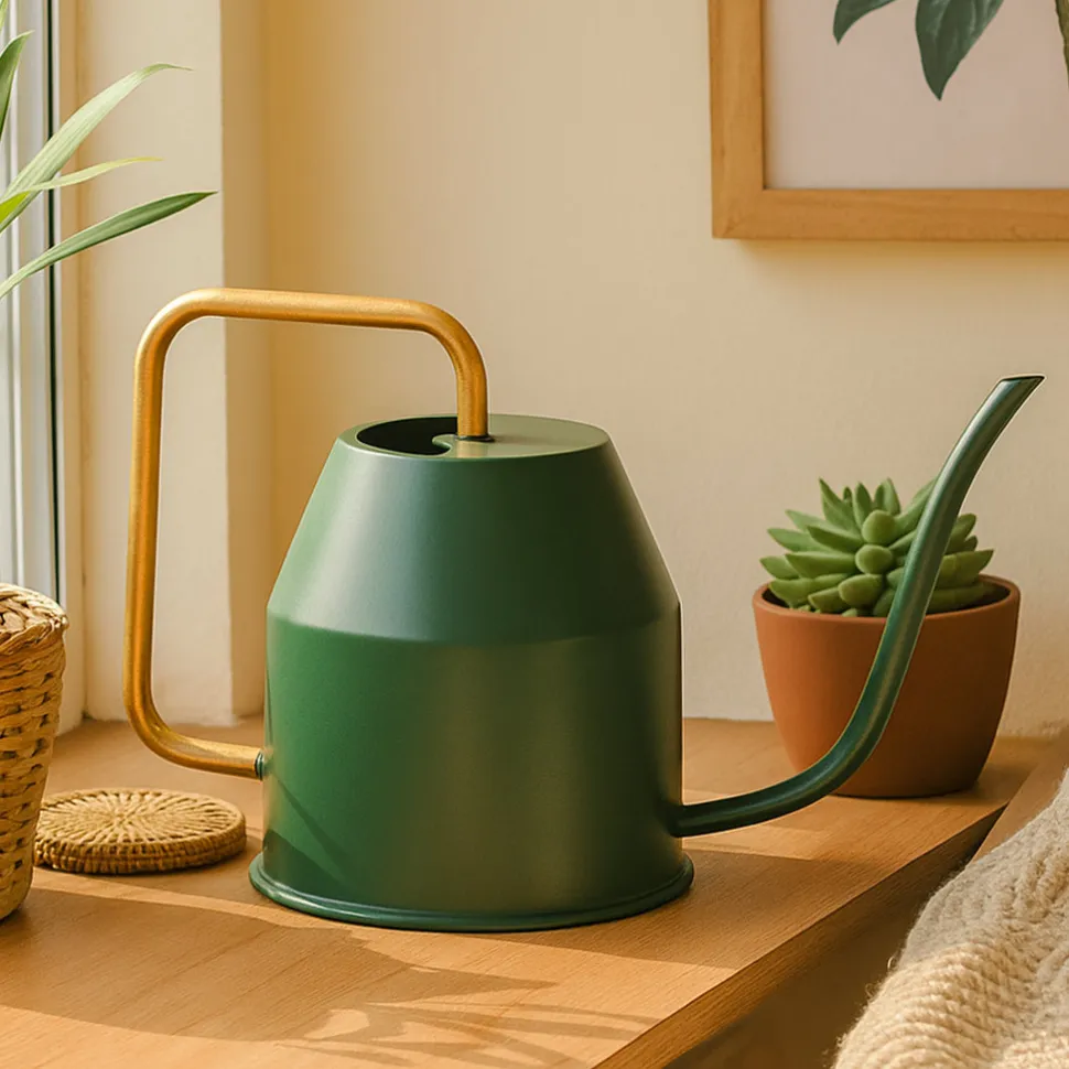 Tropical Forest Watering Can - Green & Gold