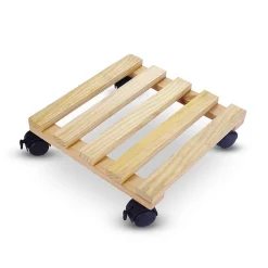 Wooden Plant Stand with Wheels